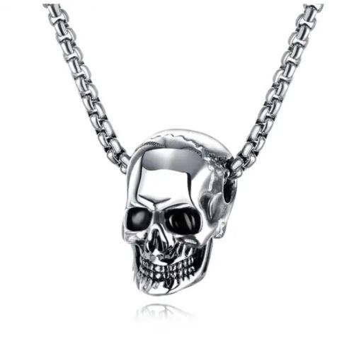 Male titanium steel skull necklace