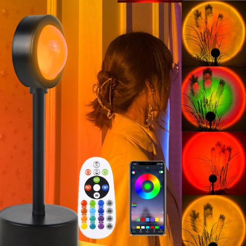 Sunset Projection Lamp Sunset Projector Night Light Wall Decoration Lighting USB Smart APP + IR