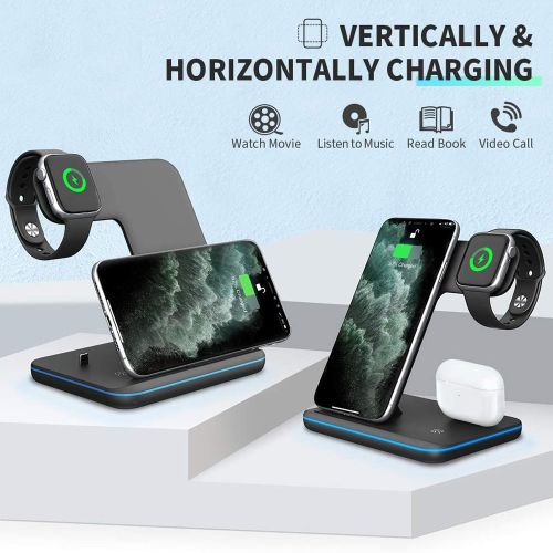 Compatible Mobile Phone Watch Earphone Wireless Charge Stand