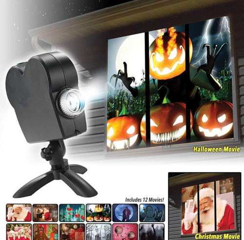 Halloween Christmas Projector  Mini Window Home Theater Indoor Outdoor Projector