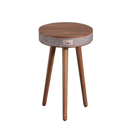 Bluetooth Speaker Small Coffee Table Wireless Charging Small Round Table wood 