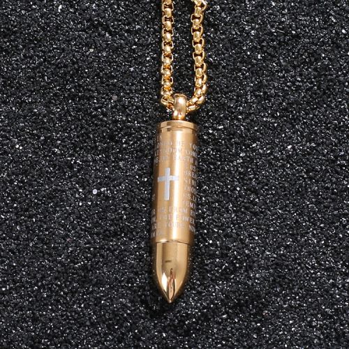 Bullet titanium steel necklace