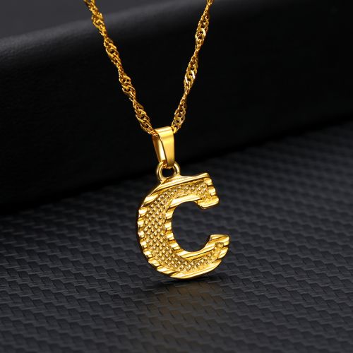 26 letters gold-plated pendant necklace