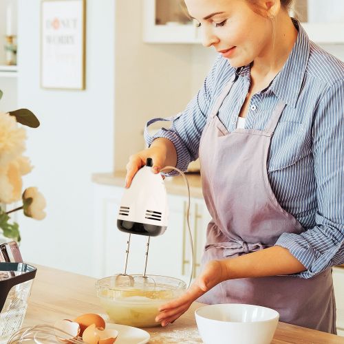 Hand Mixer Electric Whisk With Dough Hooks For Baking Easy Eject Button